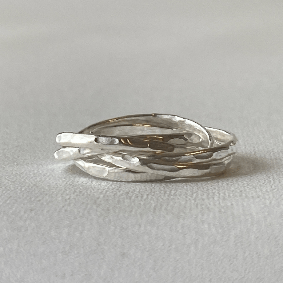 シルバーリング925 槌目 5連 | 輝銀華