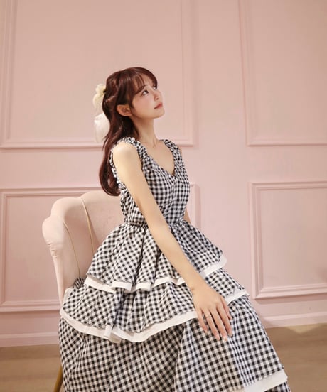 LW Gigham cotton layer dress
