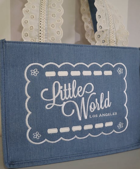 通常販売: LW logo denim tote bag (ice blue)