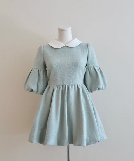 Elle’s tweed mini dress (mint blue)