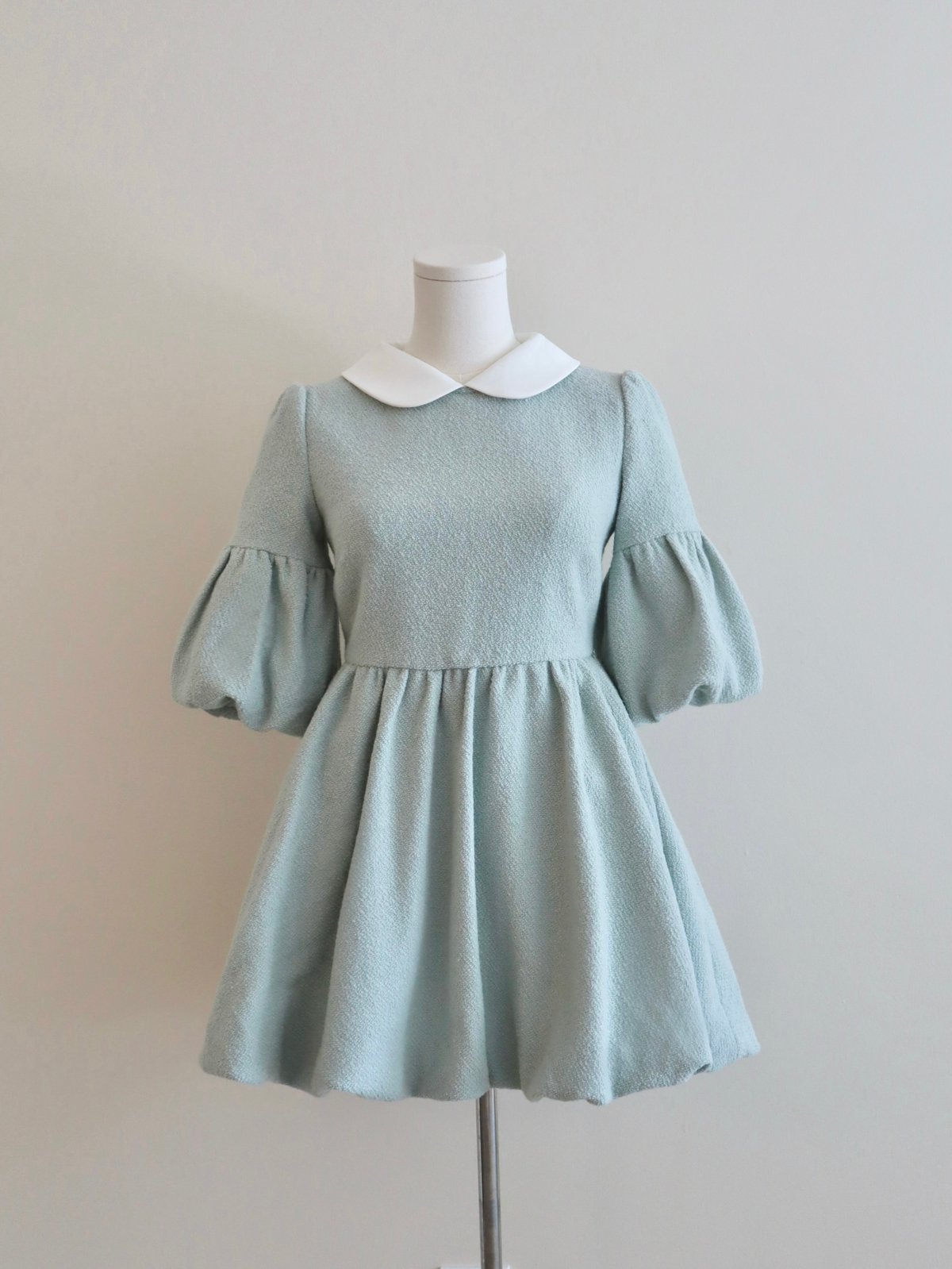 ワンピース mondrian tweed mini dress Elle's tweed mini dress (mint blue) | Little World