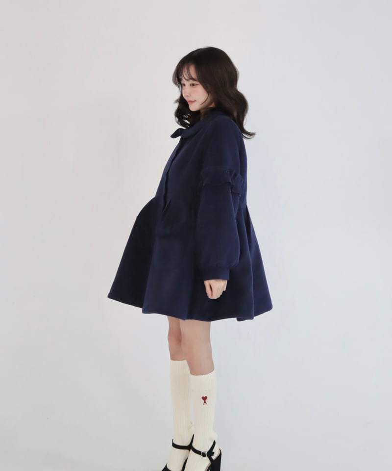 La Favola コットンギャバジン ラップコート ダークネイビー 3 La Favola コットンギャバジン ラップコート ダークネイビー 3