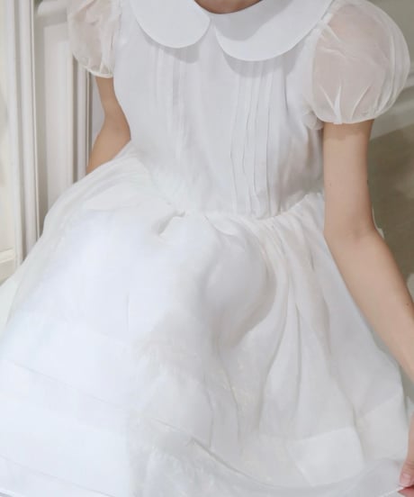 Round collar fairy organza dress