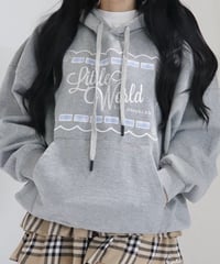 Oversized gingham logo hoodie (grey) | Little W