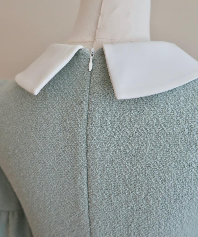 Elle's tweed mini dress (mint blue) | Little World
