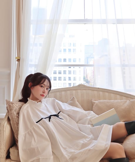 Volume sleeves cotton tunic