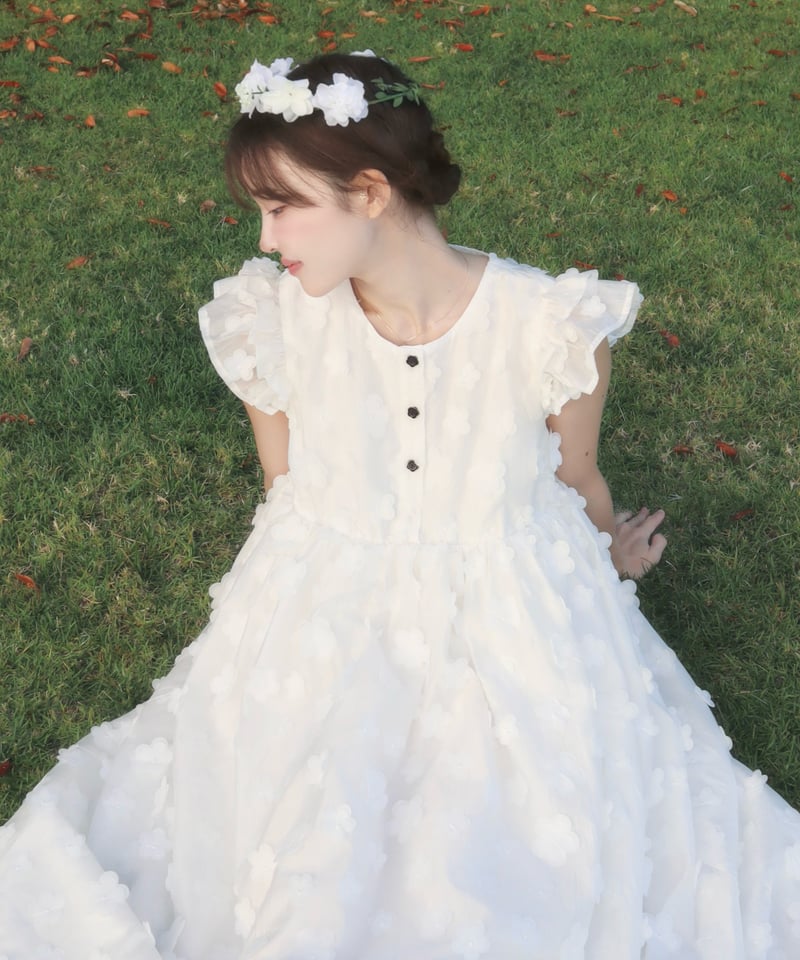 Flower field volume dress | Little World