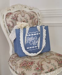 通常販売: LW logo denim tote bag (ice blue)