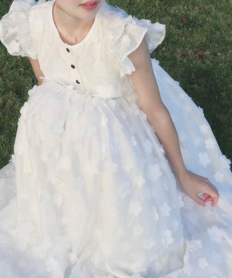 【予約販売】Flower field volume dress