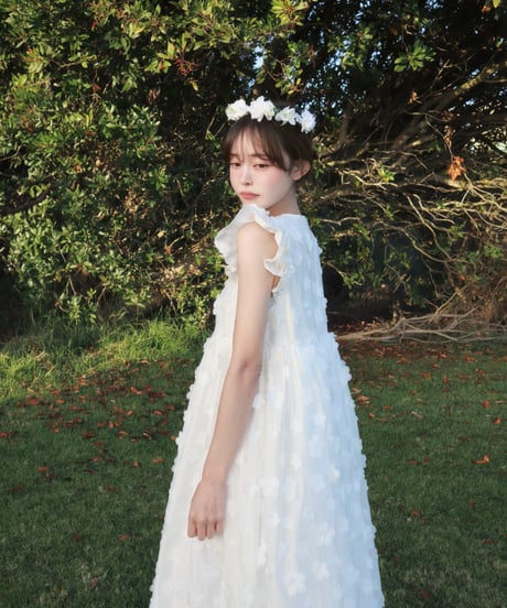 【予約販売】Flower field volume dress