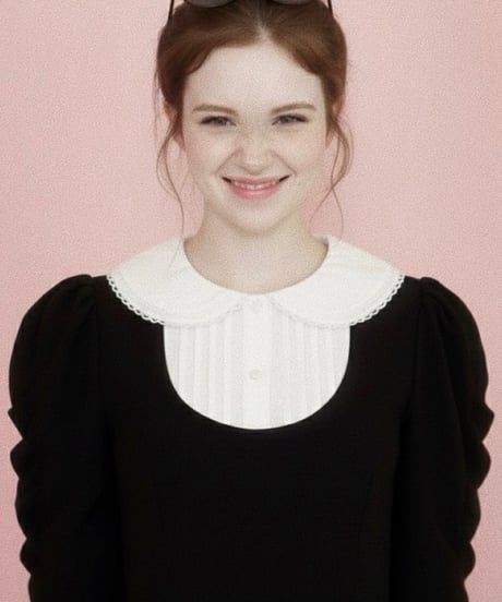Double collar mermaid sweatshirt dress (black)