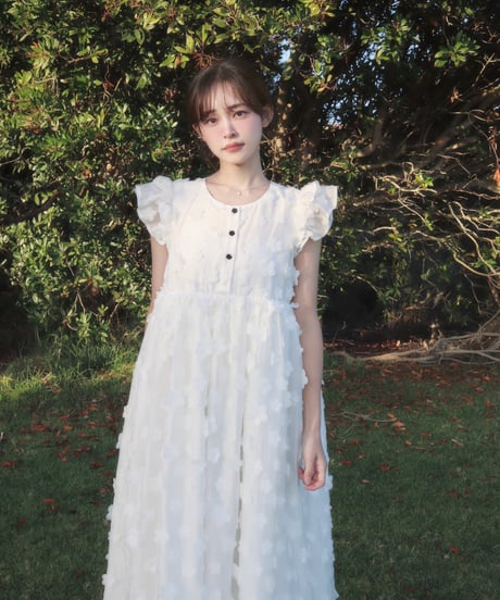 【予約販売】Flower field volume dress