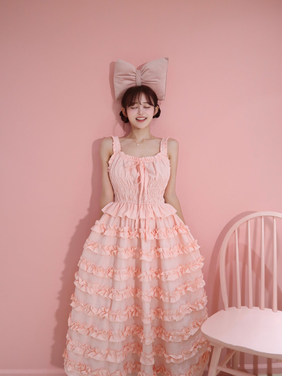 Uhr Checkered Tiered Dress 3-4Y 新品未使用 美品uhr Checkered Tiered Dress 1-2y