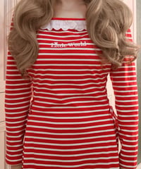LW border t-shirt dress (red)