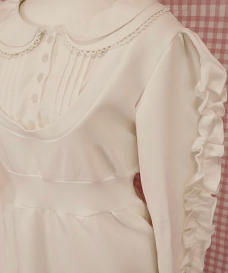 Double collar mermaid sweatshirt dress (ivory)