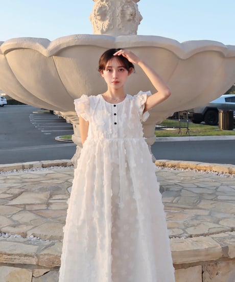 【予約販売】Flower field volume dress