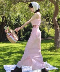 Candy gingham cut-out dress (pink)