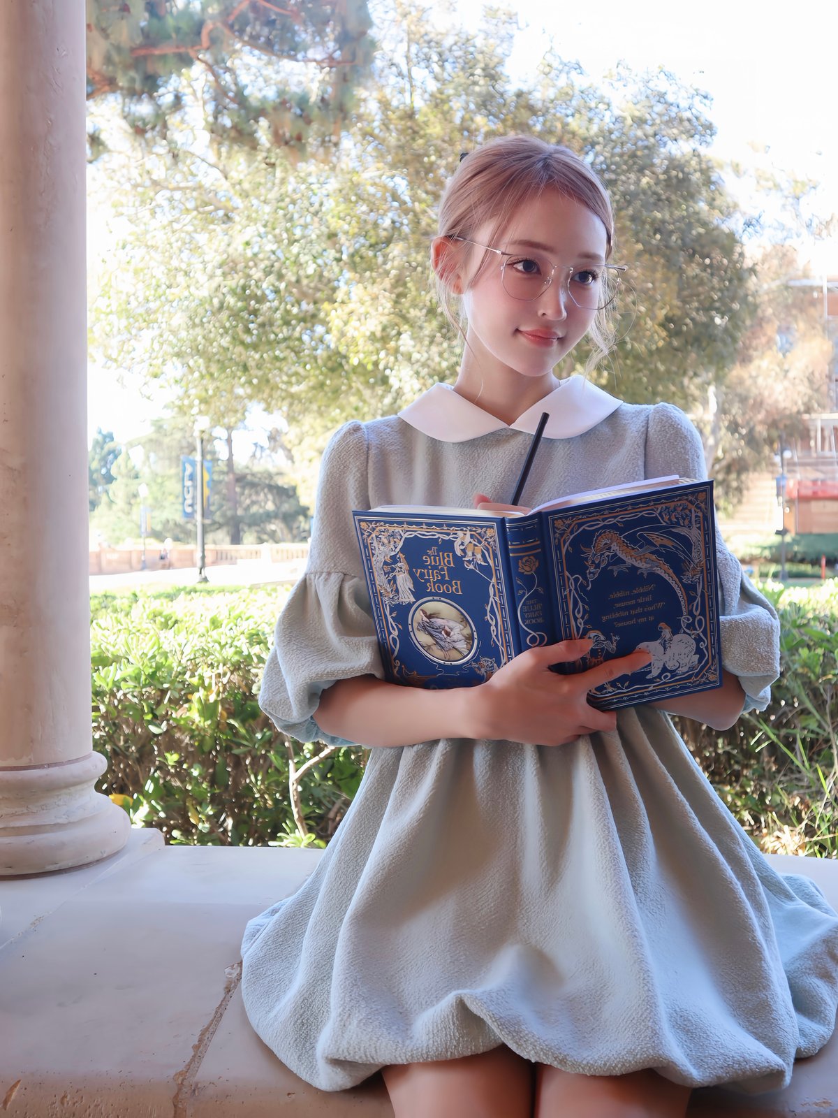 Elle's tweed mini dress (mint blue) | Little World