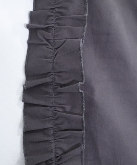 Side ruffle wide pants (grey)