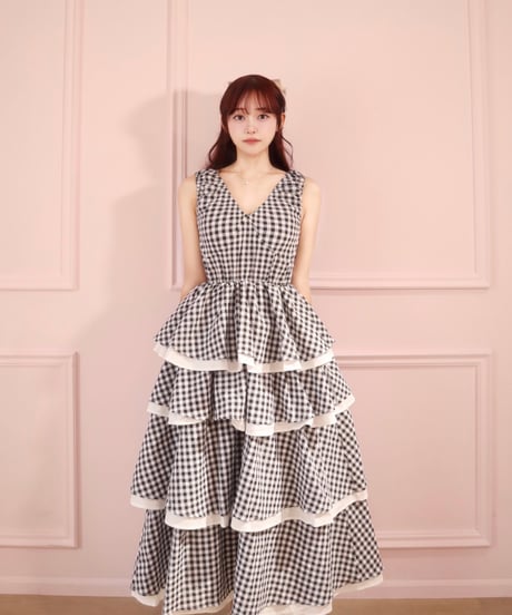 LW Gigham cotton layer dress