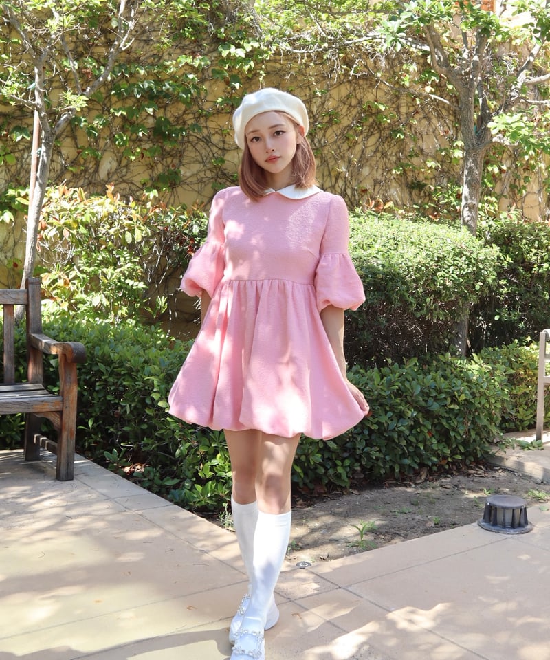Elle's tweed mini dress (pink) | Little World
