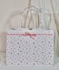 LW floral lace big logo tote (pink)