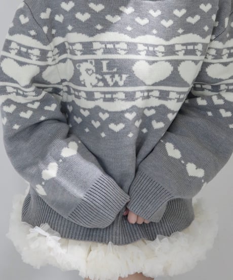 Little teddy Nordic sweater (grey)