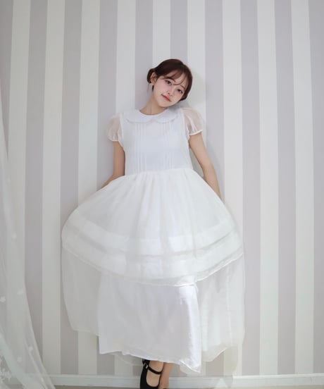 Round collar fairy organza dress