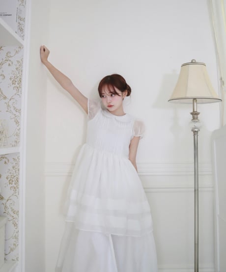 Round collar fairy organza dress