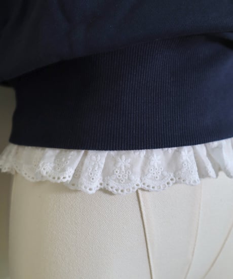 Retro heart patch sweatshirt (navy)