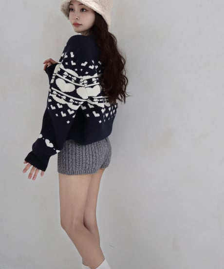 Little teddy Nordic sweater (navy)