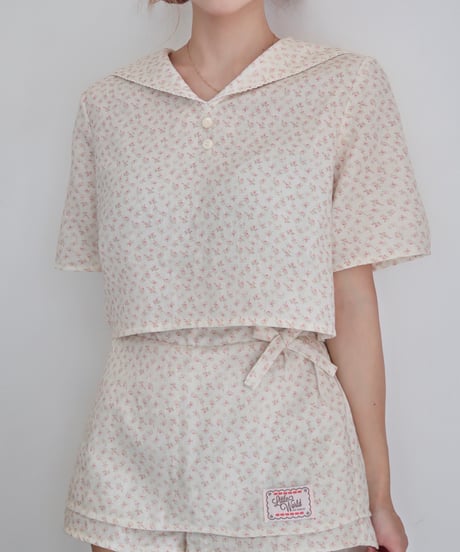 Double gauze mini floral cotton set
