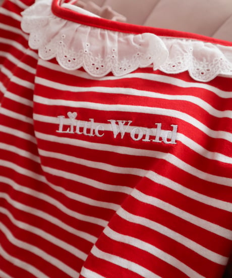 LW border t-shirt dress (red)