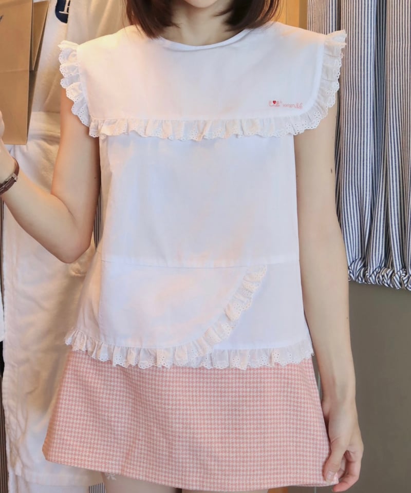 Ribbon embroidery frill blouse | Little World
