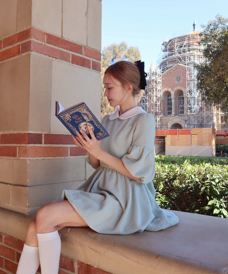 Elle's tweed mini dress (mint blue) | Little World Elle's tweed mini dress (mint blue) | Little World
