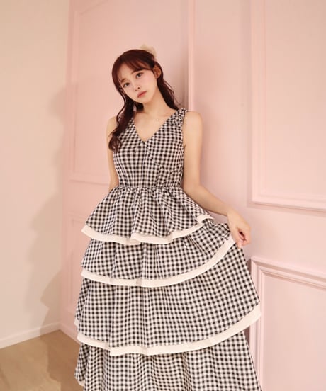 LW Gigham cotton layer dress
