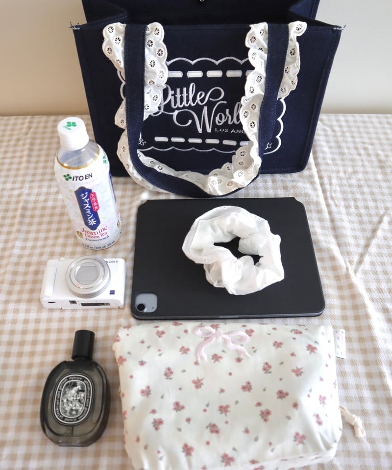 通常販売: LW logo denim tote bag (dark blue) | Litt