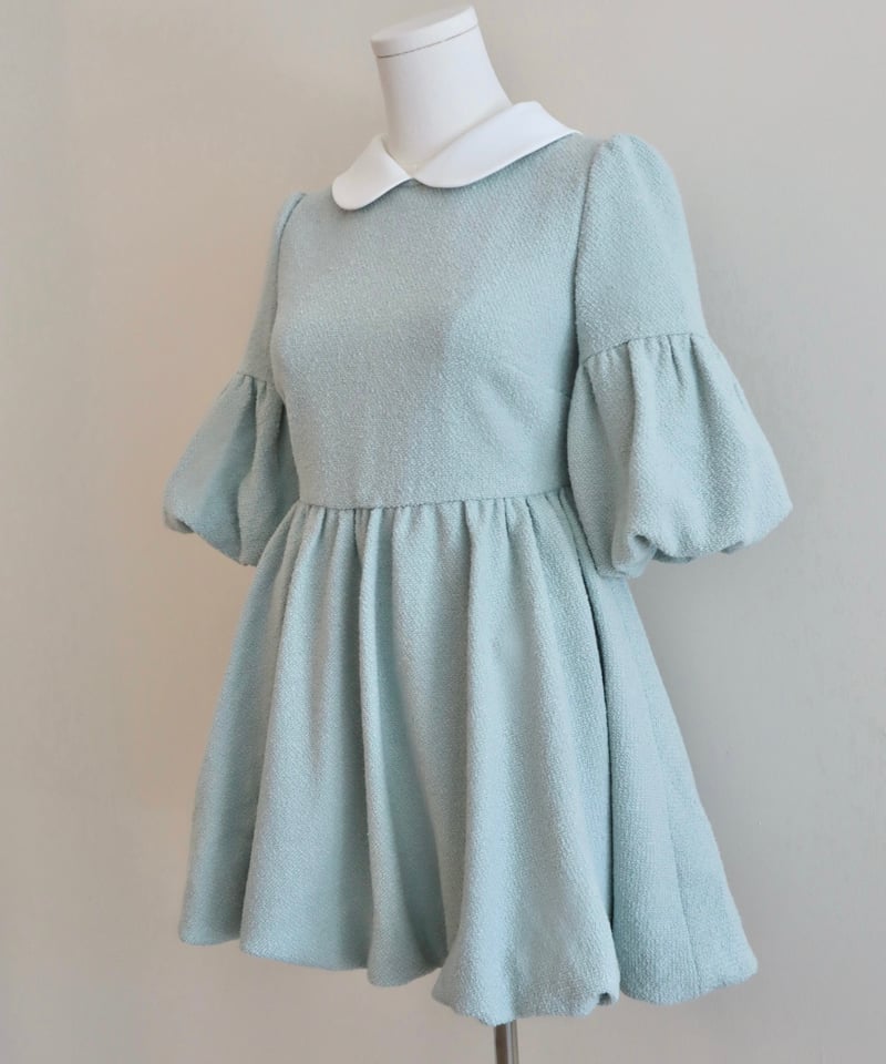 Elle's tweed mini dress (mint blue) | Little World