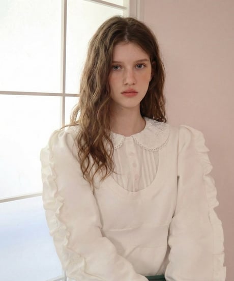 Double collar mermaid sweatshirt dress (ivory)