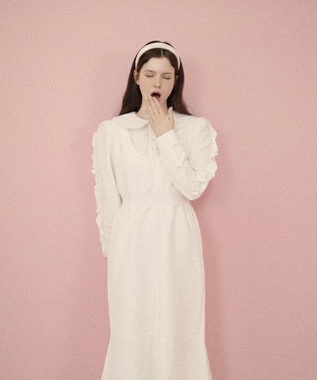 Double collar mermaid sweatshirt dress (ivory)