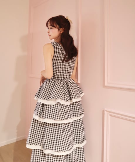 LW Gigham cotton layer dress