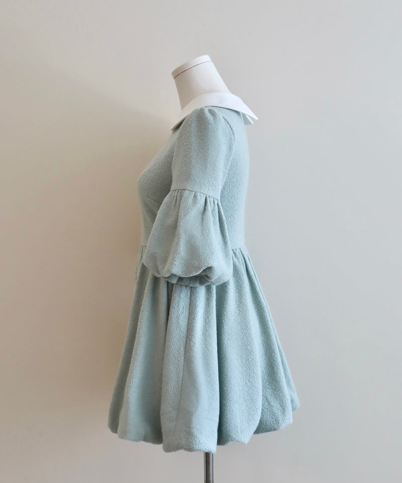 Elle's tweed mini dress (mint blue) | Little World