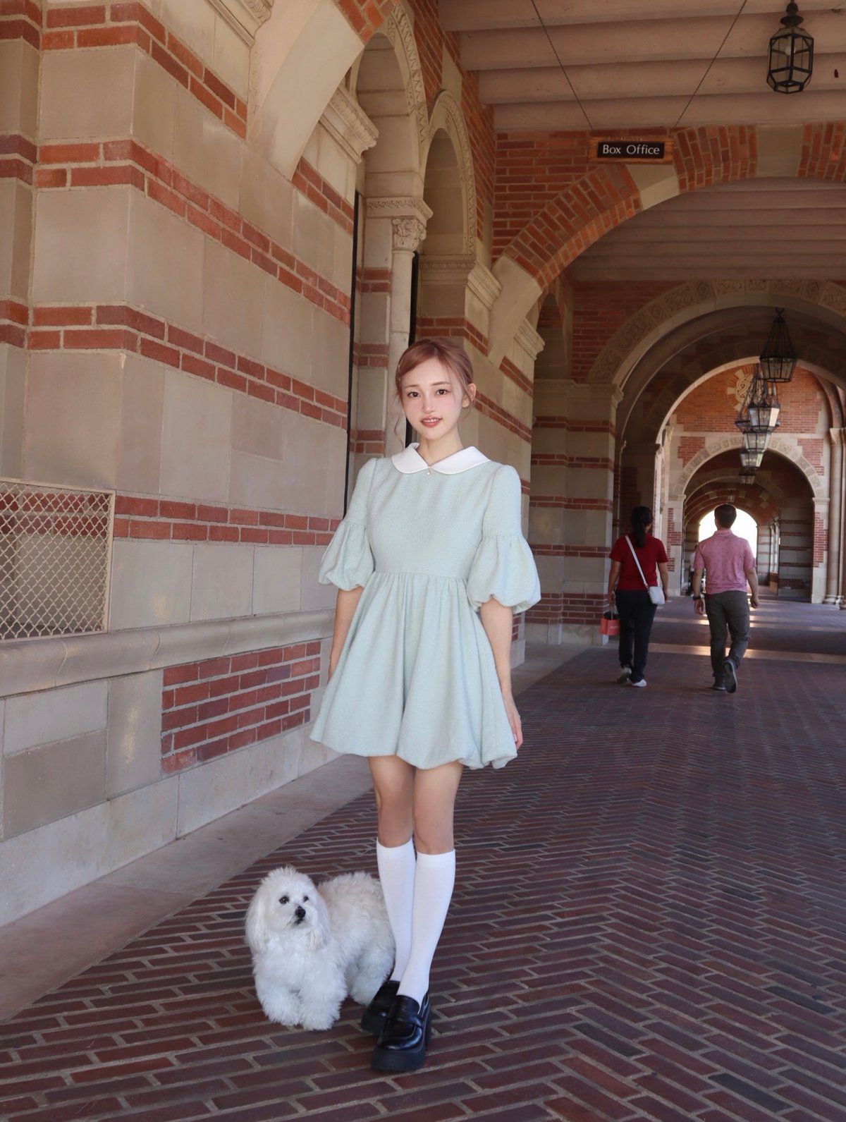 Elle's tweed mini dress (mint blue) | Little World