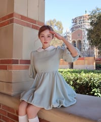 Elle’s tweed mini dress (mint blue)