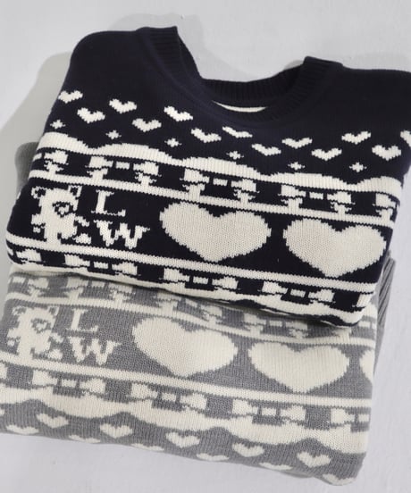 Little teddy Nordic sweater (grey)