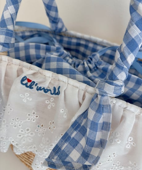 Summer gingham country basket