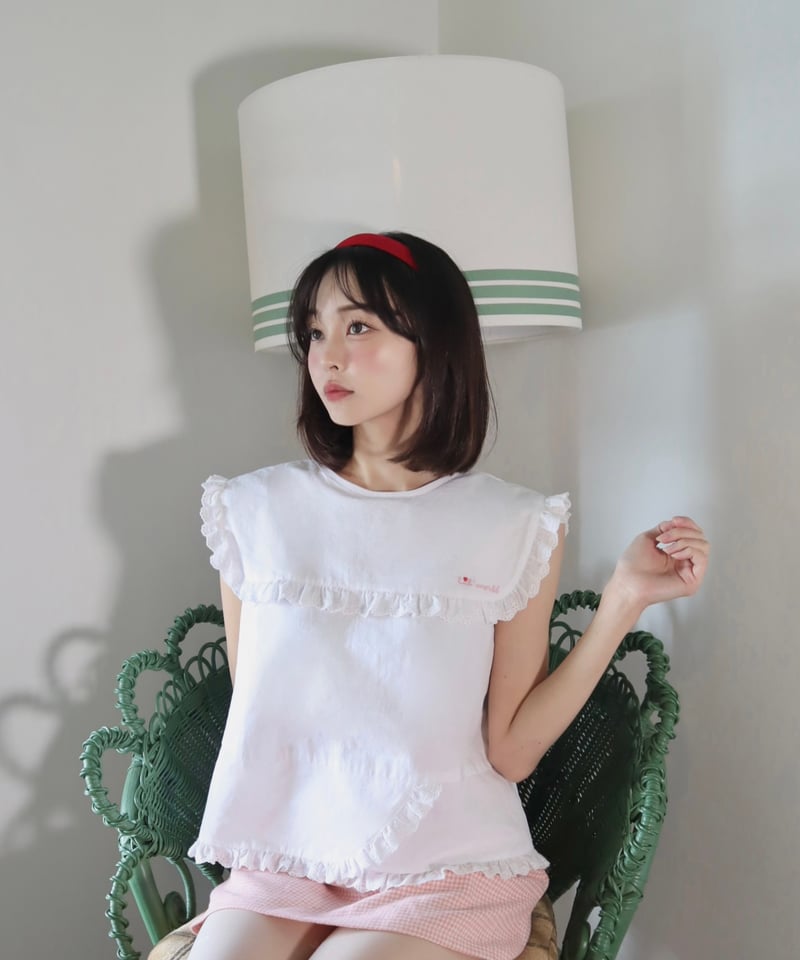 【正規品】embroidery frill blouse Ribbon embroidery frill blouse | Little World