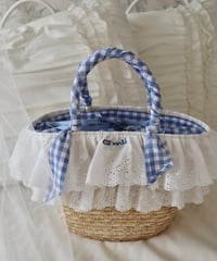 Summer gingham country basket