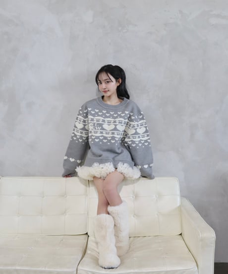 Little teddy Nordic sweater (grey)
