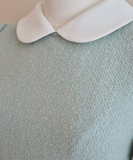 Elle’s tweed mini dress (mint blue)